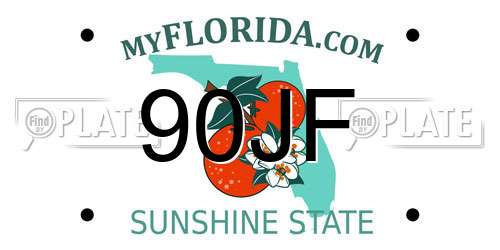 90JF Florida License Plate