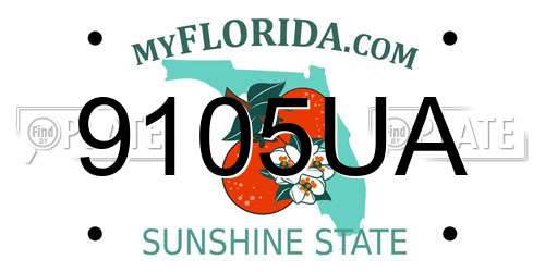 9105UA Florida License Plate