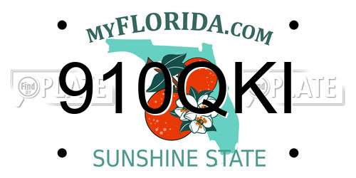 910QKI Florida License Plate