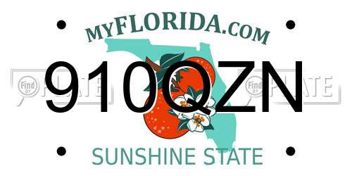 910QZN Florida License Plate