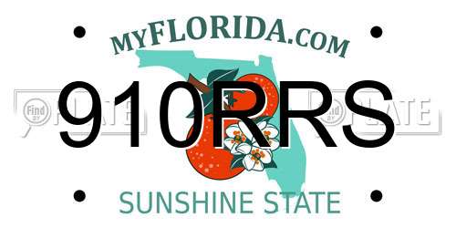 910RRS Florida License Plate