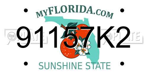 91157K2 Florida License Plate