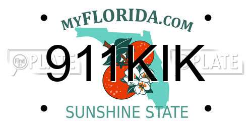 911KIK Florida License Plate
