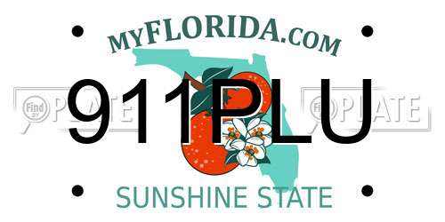 911PLU Florida License Plate