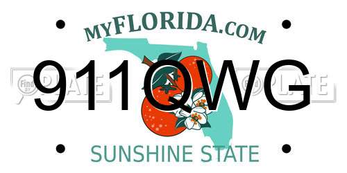 911QWG Florida License Plate