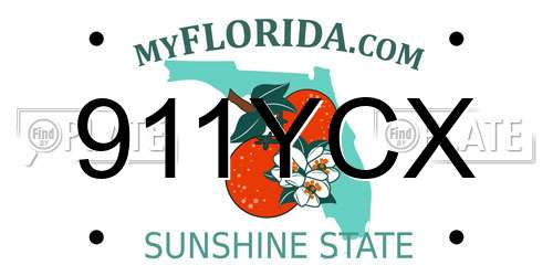 911YCX Florida License Plate
