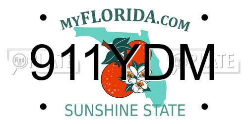 911YDM Florida License Plate