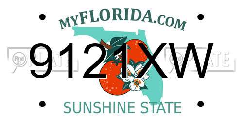 9121XW Florida License Plate