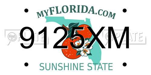 9125XM Florida License Plate