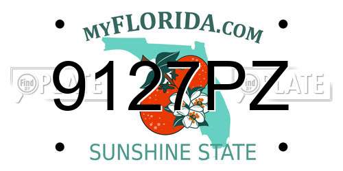 9127PZ Florida License Plate