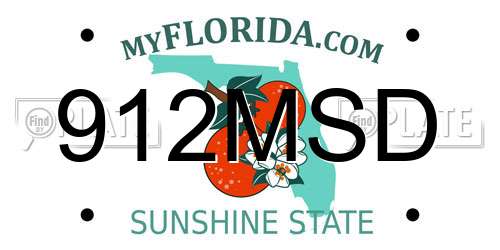 912MSD Florida License Plate