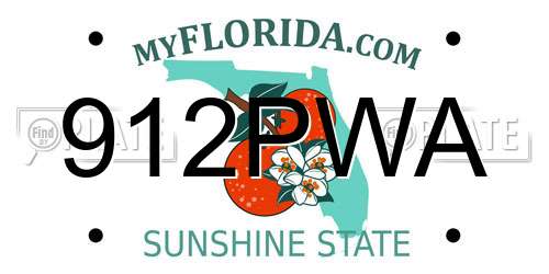 912PWA Florida License Plate