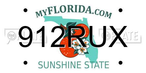 912RUX Florida License Plate