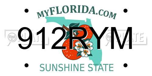 912RYM Florida License Plate