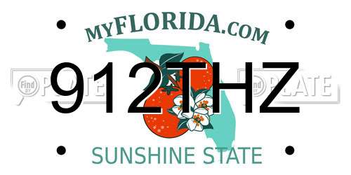 912THZ Florida License Plate