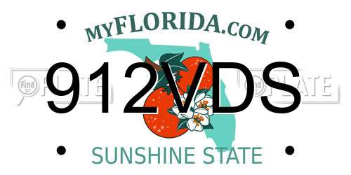 912VDS Florida License Plate