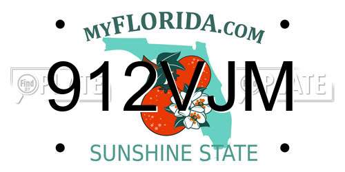 912VJM Florida License Plate