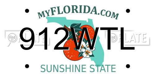 912WTL Florida License Plate