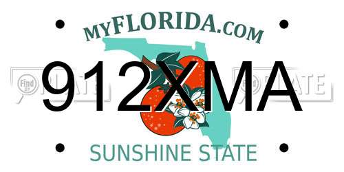 912XMA Florida License Plate