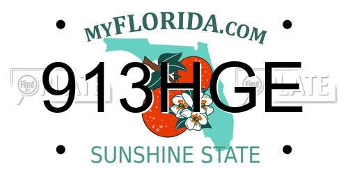 913HGE Florida License Plate