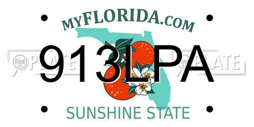 913LPA Florida License Plate