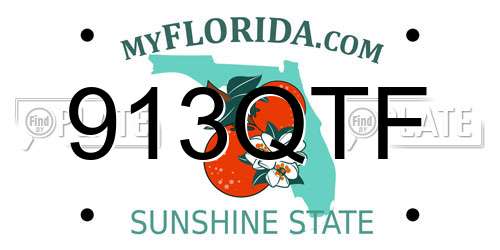913QTF Florida License Plate