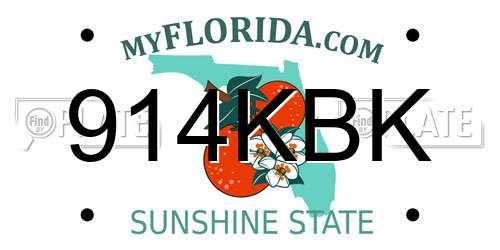 914KBK Florida License Plate