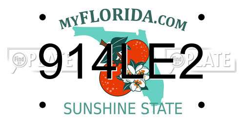 914LE2 Florida License Plate
