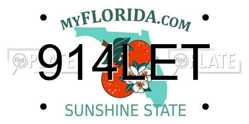 914LET Florida License Plate