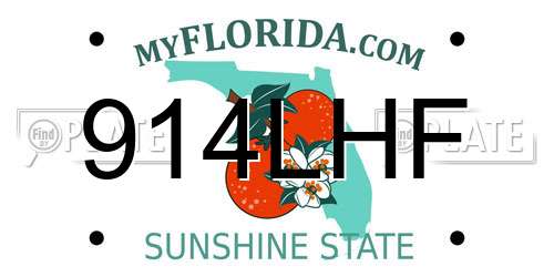 914LHF Florida License Plate