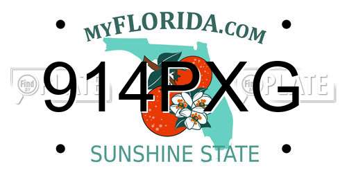 914PXG Florida License Plate
