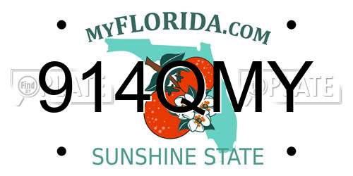 914QMY Florida License Plate