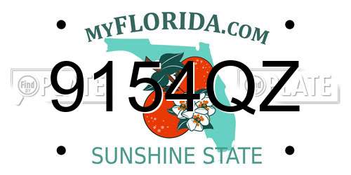 9154QZ Florida License Plate