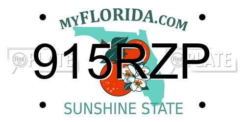 915RZP Florida License Plate