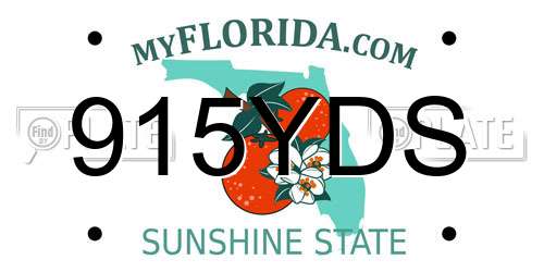 915YDS Florida License Plate