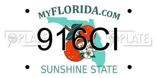 916CI Florida License Plate