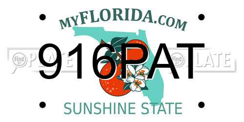 916PAT Florida License Plate