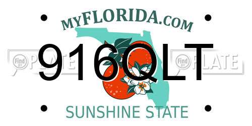 916QLT Florida License Plate