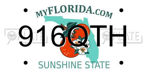 916QTH Florida License Plate