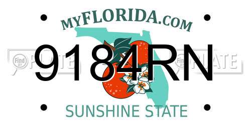 9184RN Florida License Plate