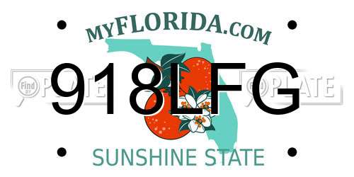 918LFG Florida License Plate