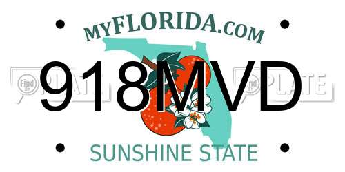918MVD Florida License Plate