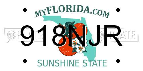 918NJR Florida License Plate