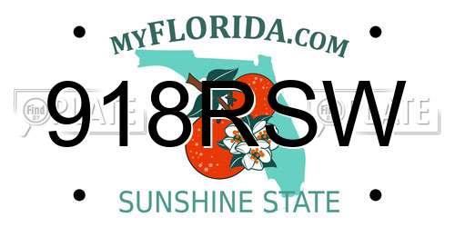 918RSW Florida License Plate