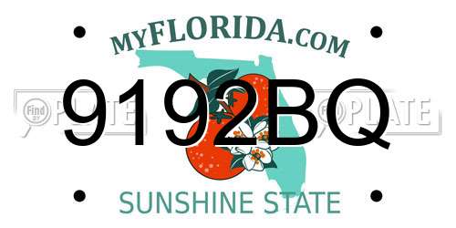 9192BQ Florida License Plate