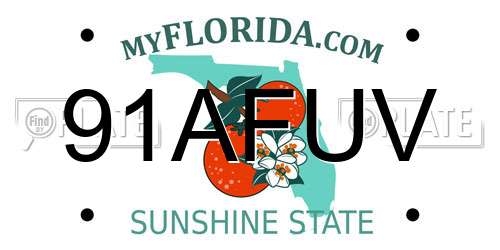 91AFUV Florida License Plate