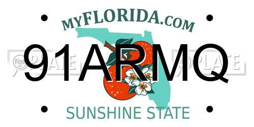 91ARMQ Florida License Plate