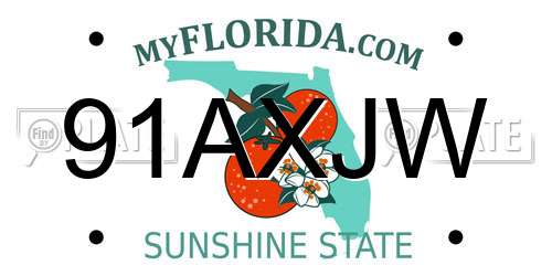 91AXJW Florida License Plate