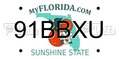 91BBXU Florida License Plate