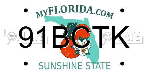 91BCTK Florida License Plate